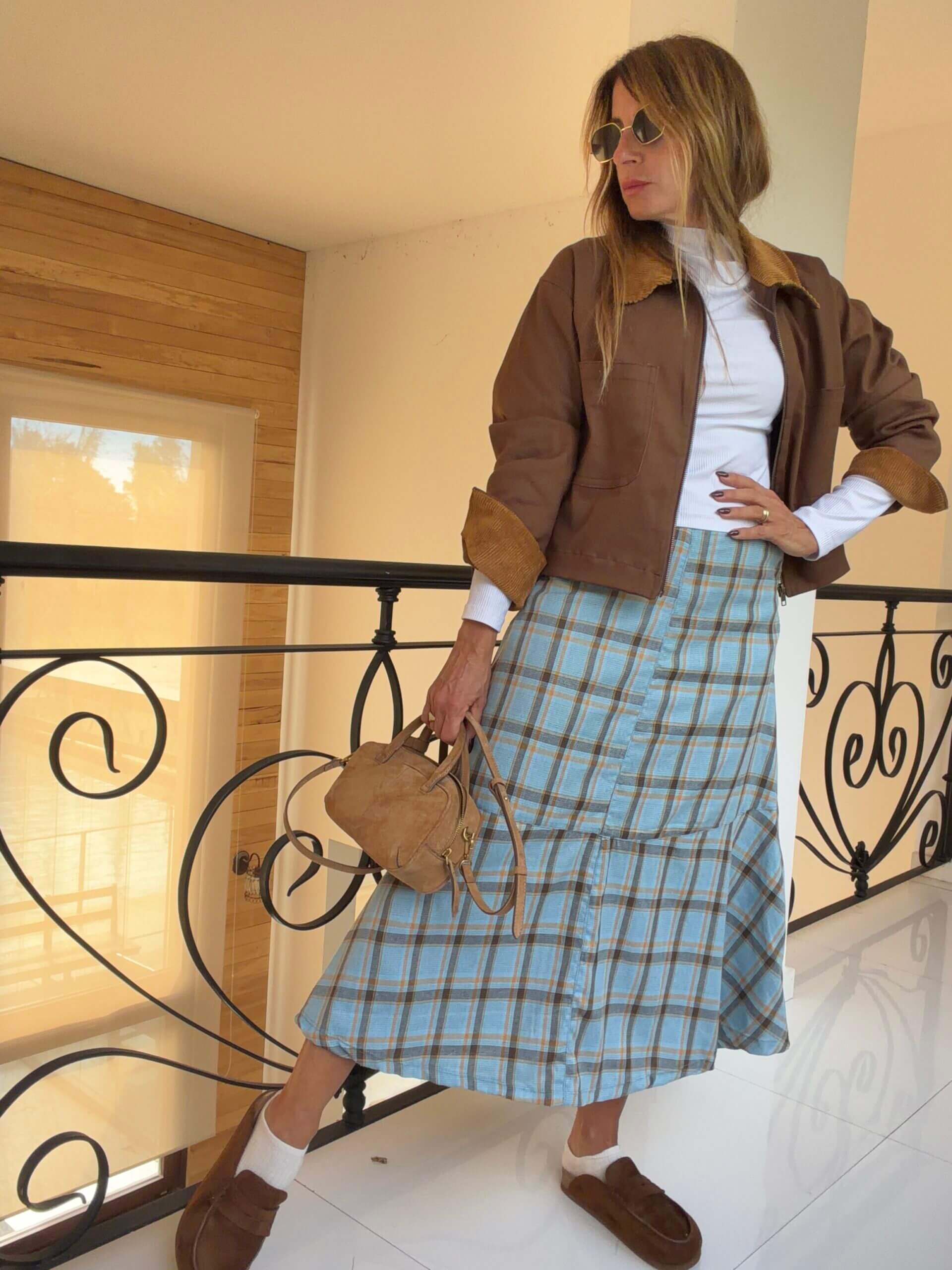 Falda carrie escocesa celeste - Image 7