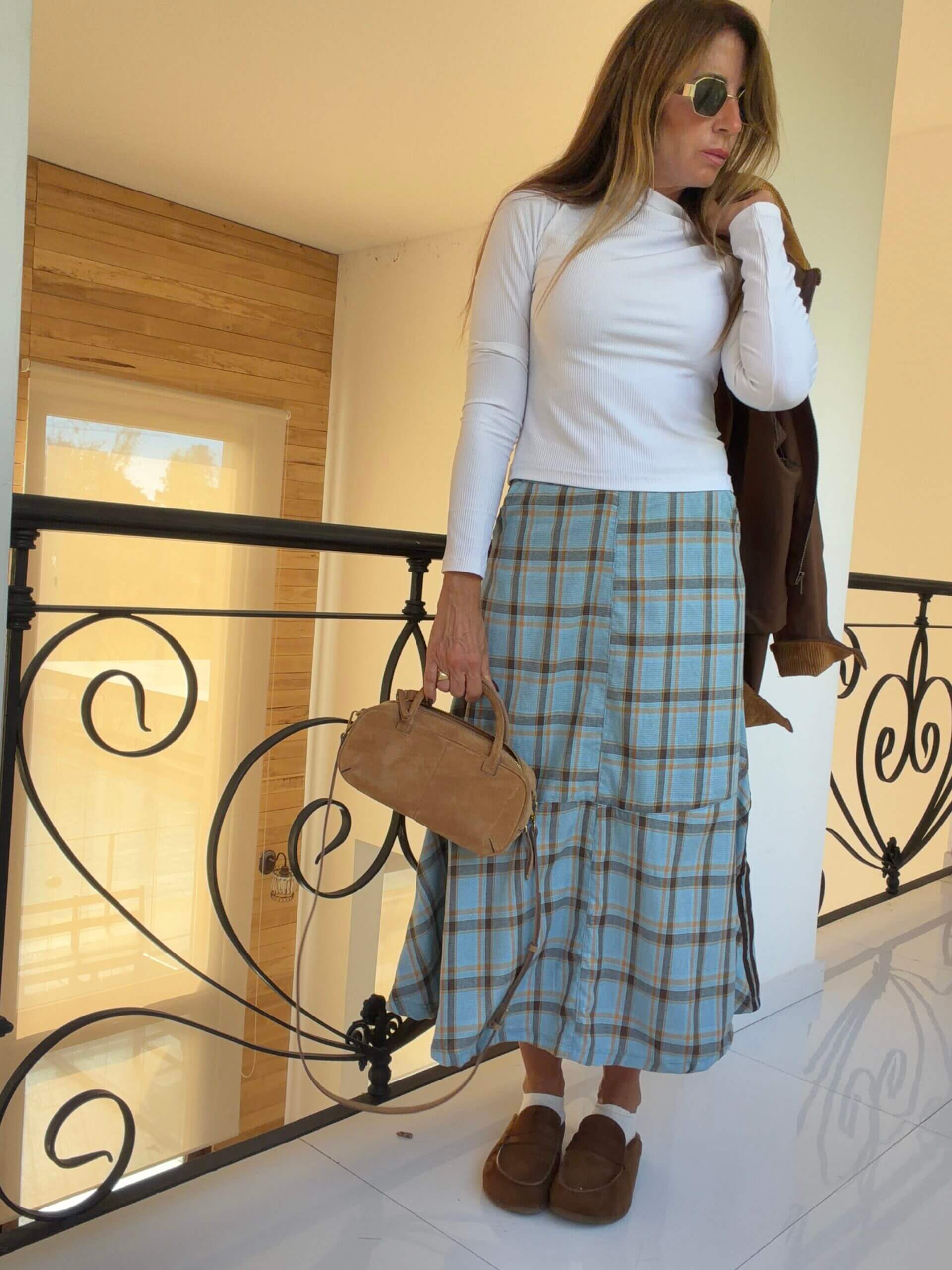 Falda carrie escocesa celeste - Image 12