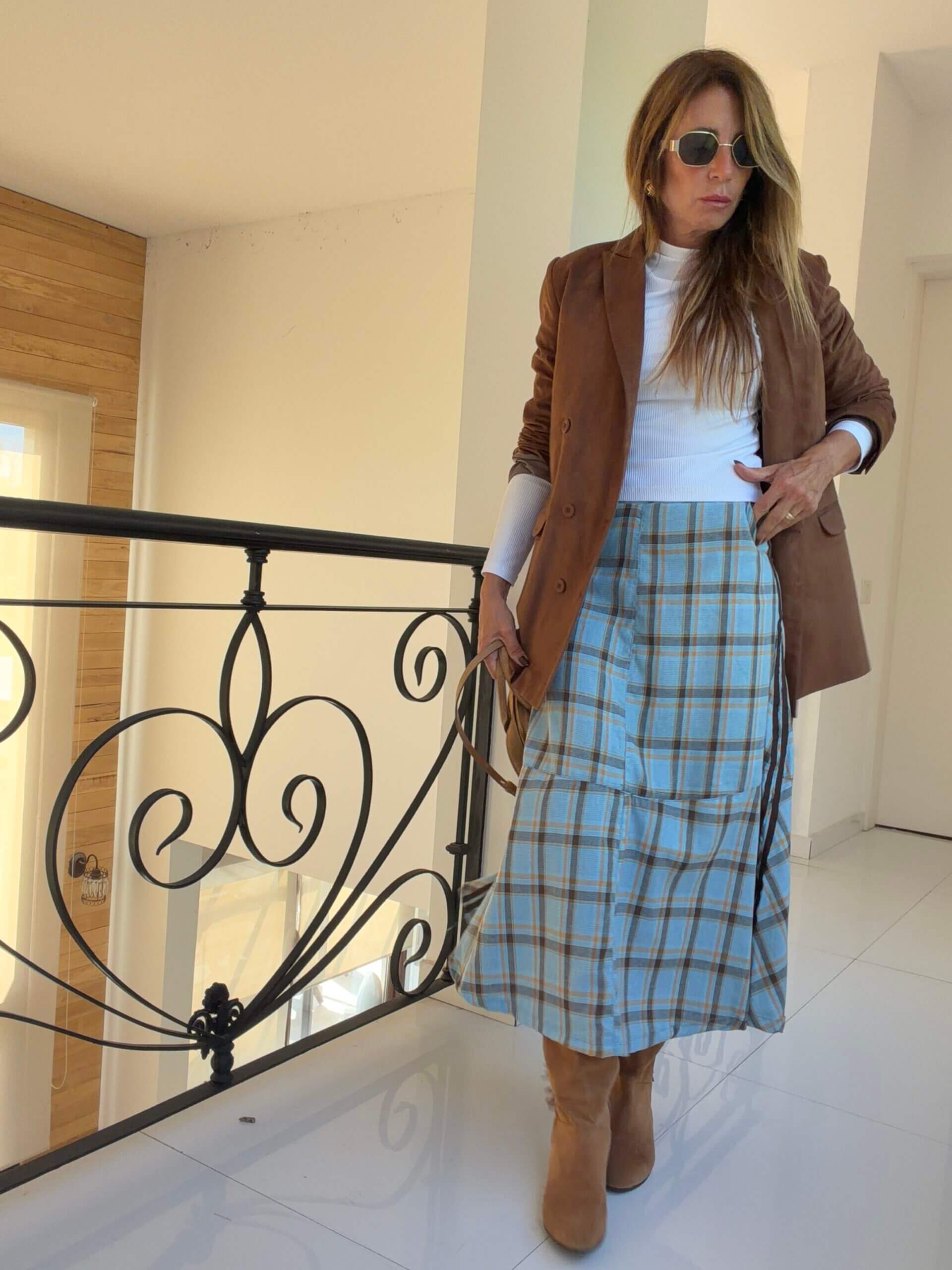 Falda carrie escocesa celeste - Image 17