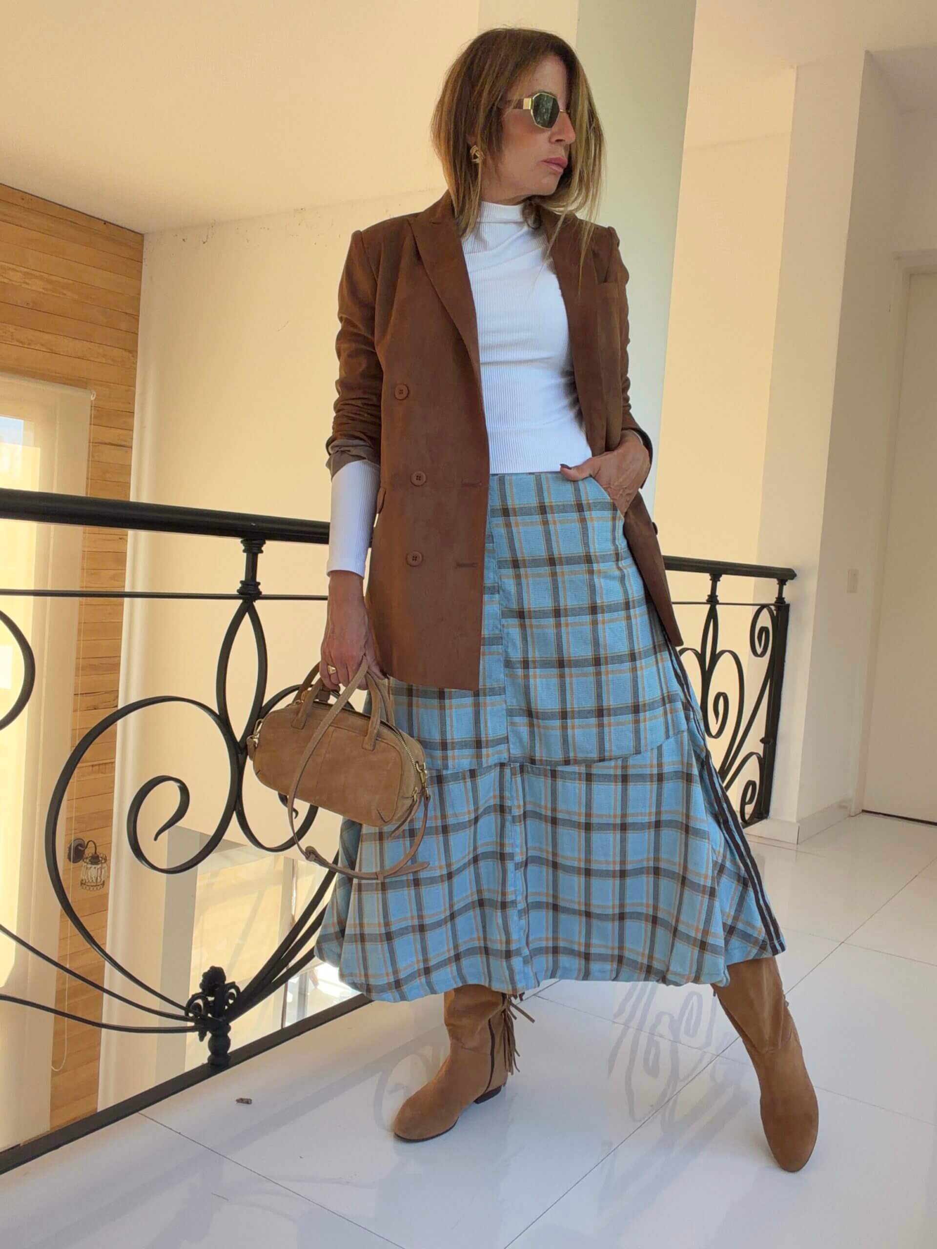 Falda carrie escocesa celeste - Image 18