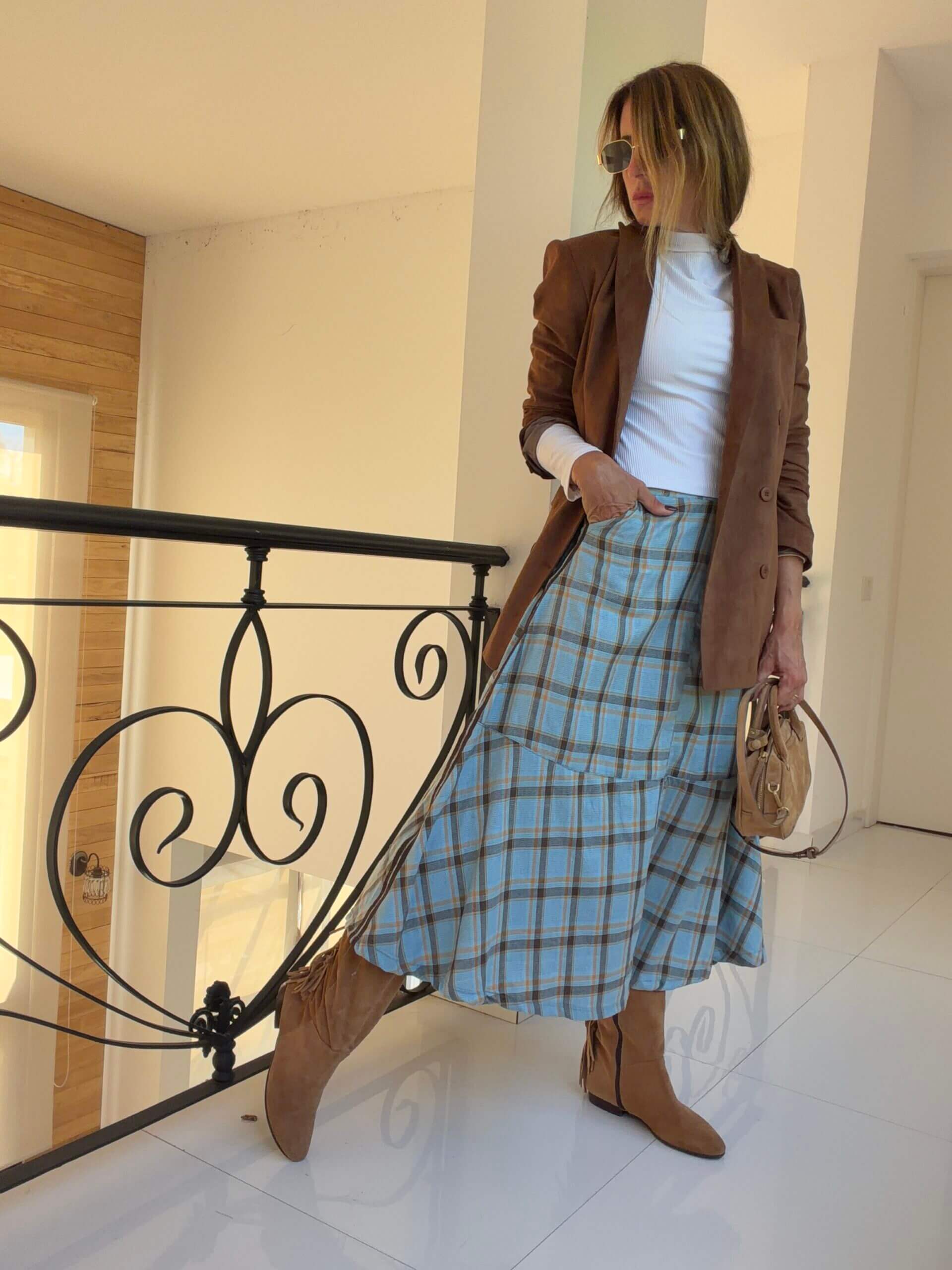 Falda carrie escocesa celeste - Image 19