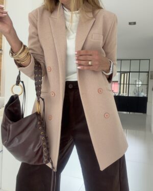 Blazer espiga rosado