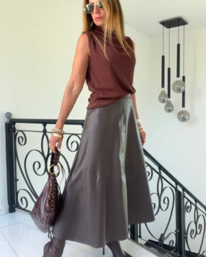 Falda carrie chocolate amargo