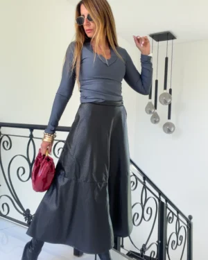 Falda carrie croco negra