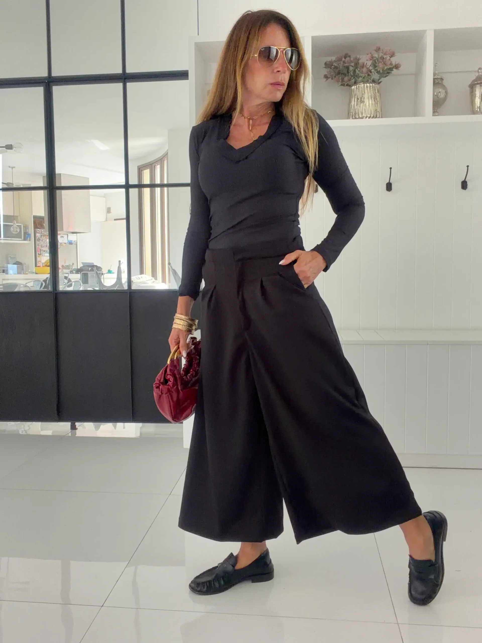 Pantalon okinawa sastrero negro liso - Image 4