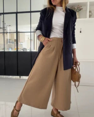 Pantalon okinawa sastrero tostado rayado