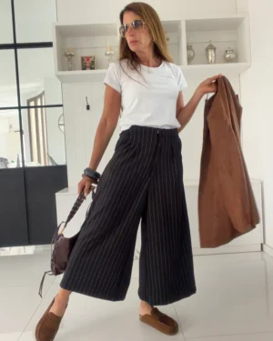 Pantalon okinawa sastrero negro rayado