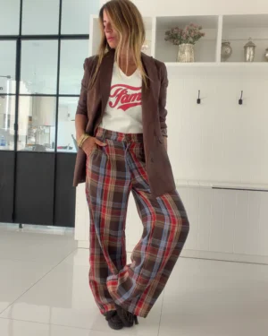 Pantalon sastrero ritta cuadrille colorado